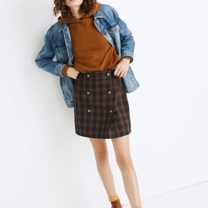 Madewell Plaid Double Breasted Mini Skirt